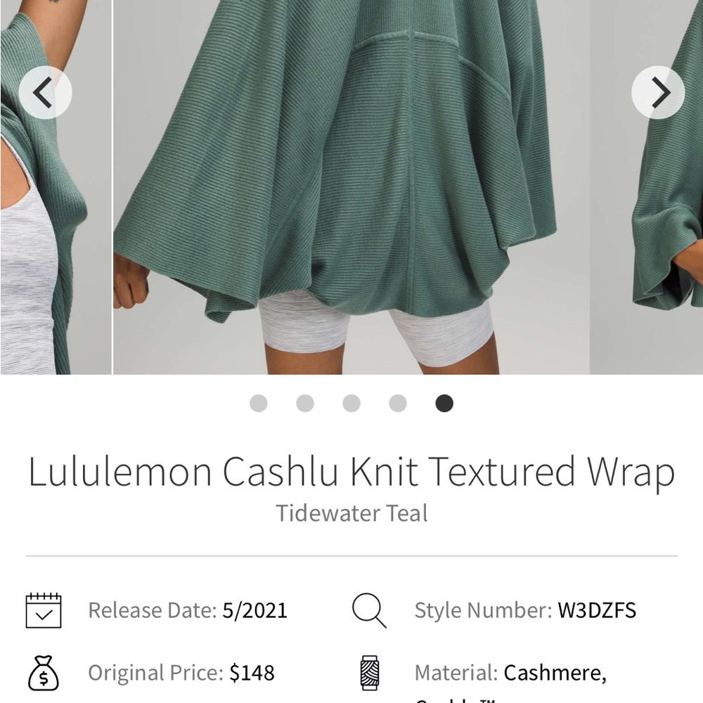 Lululemon Green Knit Textured Wrap - Picture 2 of 4
